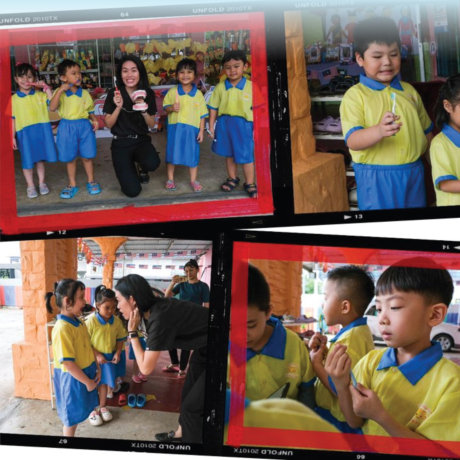 Children learning about dental care