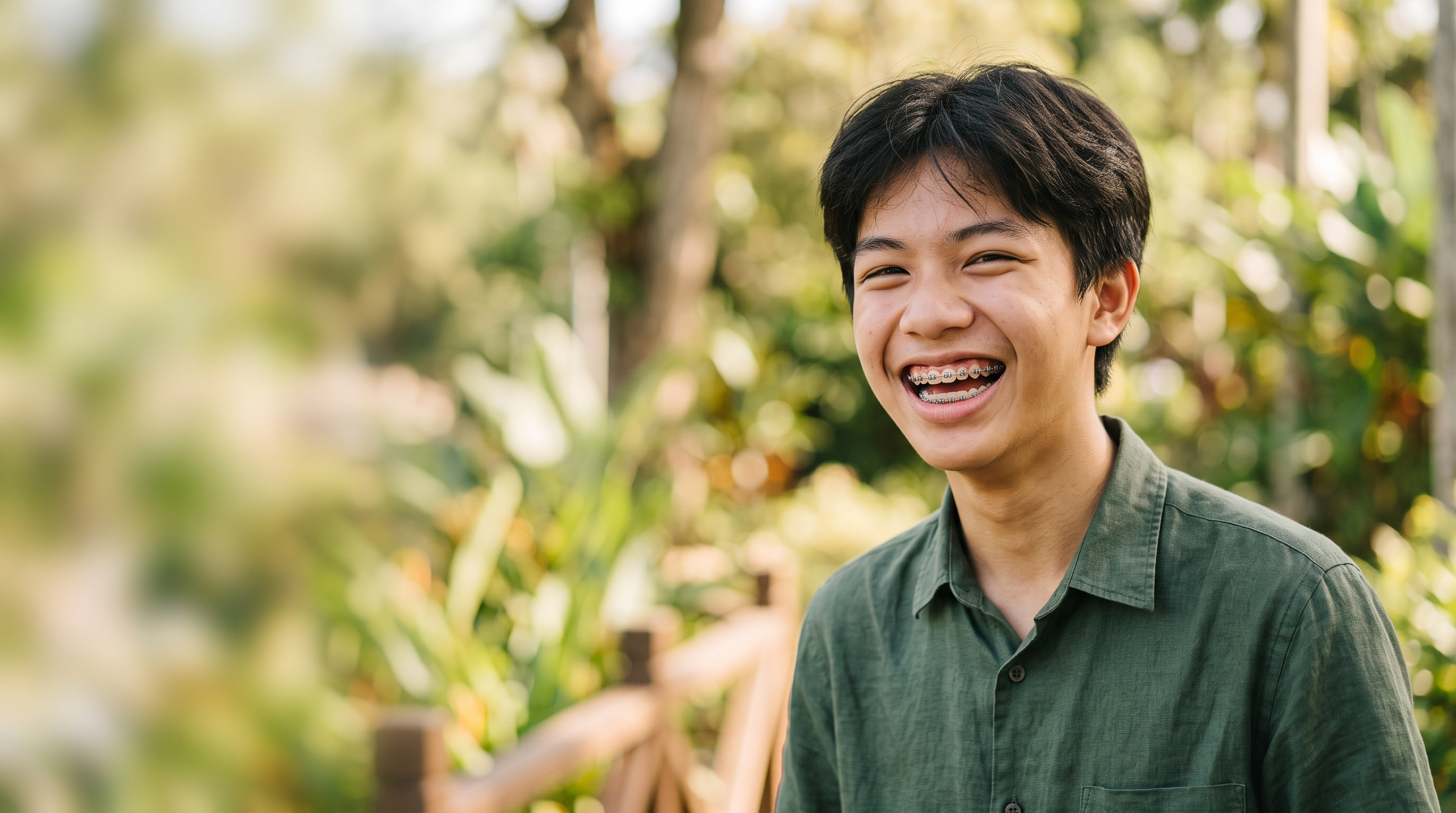Teenager smiling with braces, Platinum Dental Group Kota Kinabalu